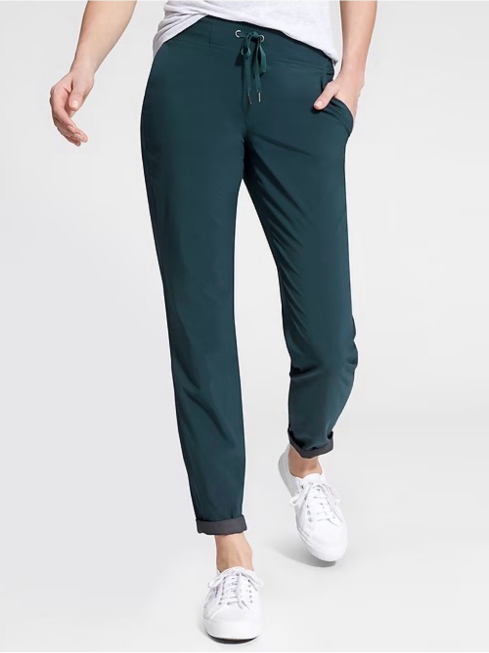 Athleta Midtown Ankle Pant Abyss‎ Teal Size 2 Travel Career Pull-On Pants